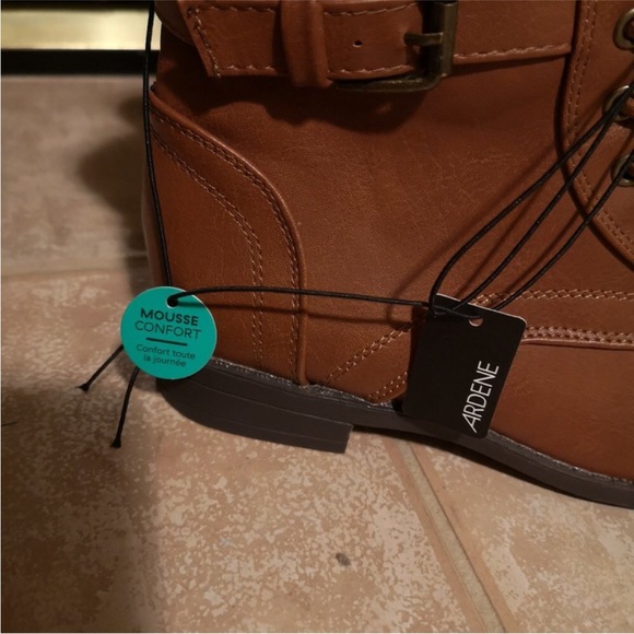 Faux Leather Brown Lace Up and Zip Up Ankle Boots Size 6 - Picture 4 of 4